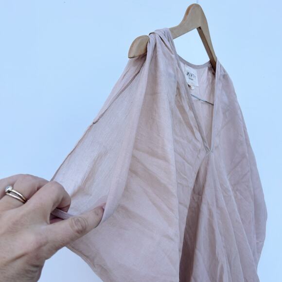 Mirth Tunic Dress Small Large Caftan Kaftan Pale Pink Oversized Cotton Light - Picture 5 of 8